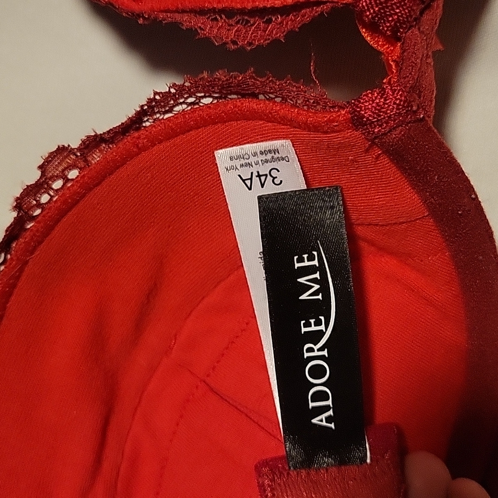 Adore Me Red Lace Push Up 34A Bra - Picture 4 of 6